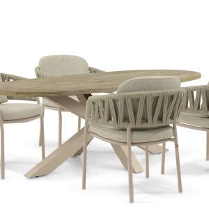 4 Seasons Outdoor Calma/Brookline 200x110 cm dining tuinset 5-delig (9506744357680)